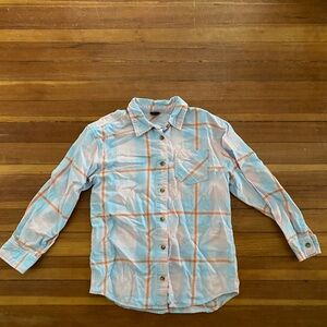 art class Blue and Orange Plaid Button Down Shirt